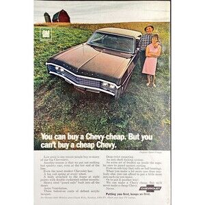 Chevrolet Impala Sport Coupe "Putting You First" Vintage Print Ad 1969